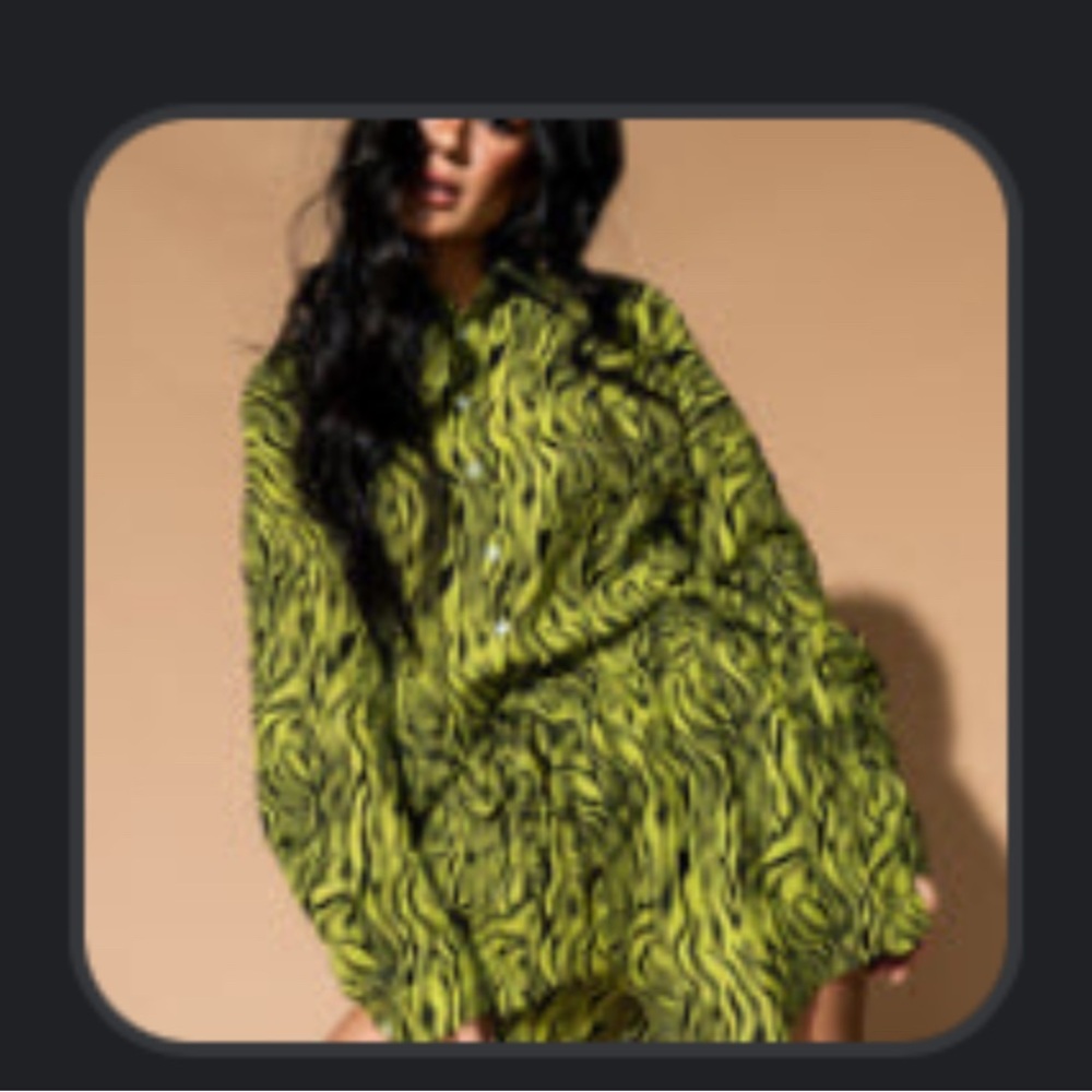 Dressed in LALA green zebra short set - small RARE + SOLD OUT